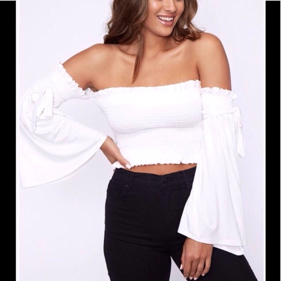 Peach Love California Smocked Off The Shoulder Top - Picture 2 of 6